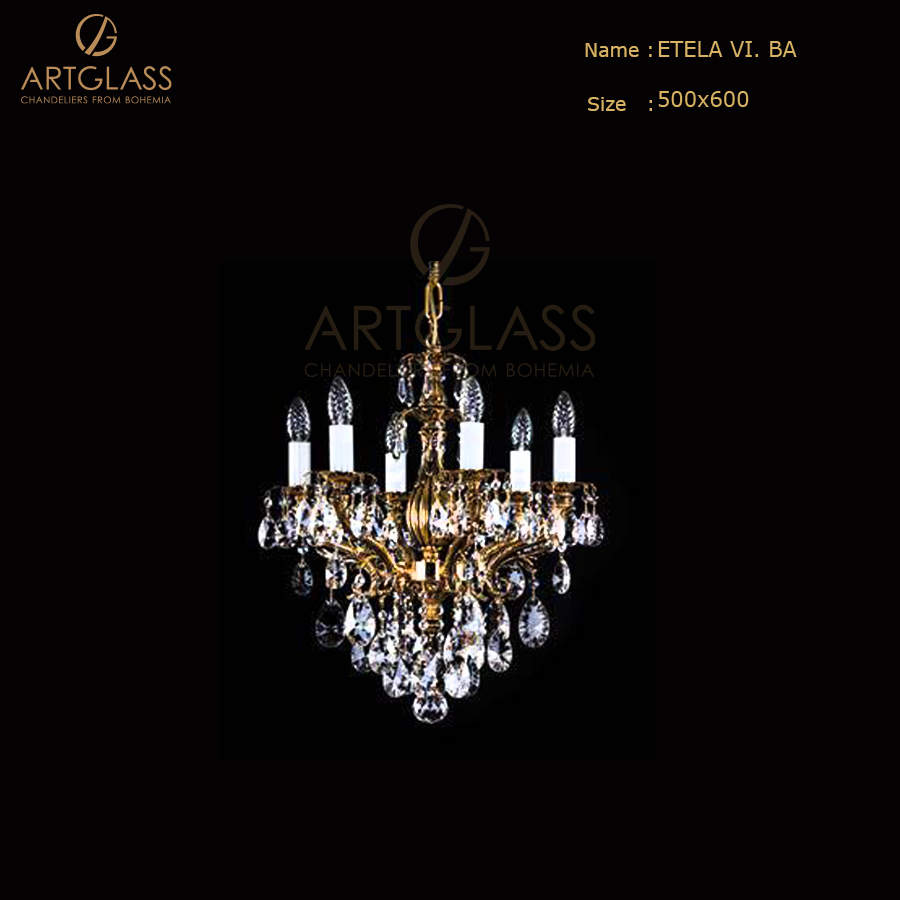 Đèn Trần Pha Lê ETELA VI. BRASS ANTIQUE